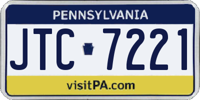 PA license plate JTC7221