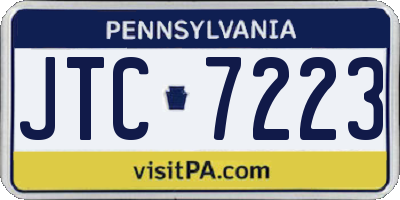 PA license plate JTC7223