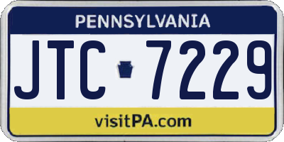 PA license plate JTC7229