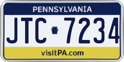 PA license plate JTC7234