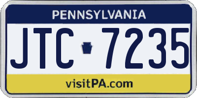 PA license plate JTC7235