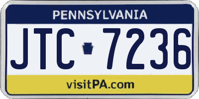 PA license plate JTC7236