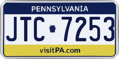 PA license plate JTC7253