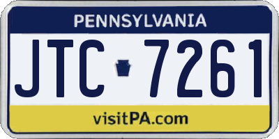 PA license plate JTC7261