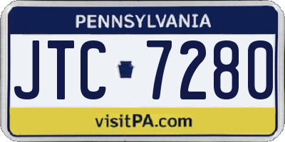 PA license plate JTC7280