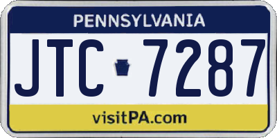 PA license plate JTC7287
