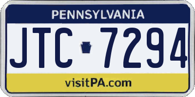 PA license plate JTC7294