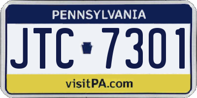 PA license plate JTC7301