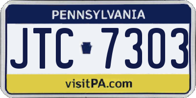 PA license plate JTC7303