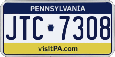 PA license plate JTC7308