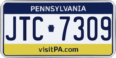 PA license plate JTC7309