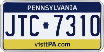 PA license plate JTC7310