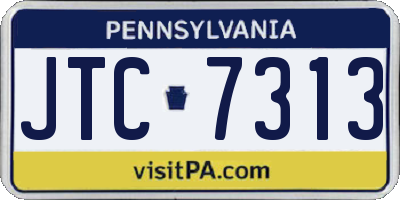 PA license plate JTC7313