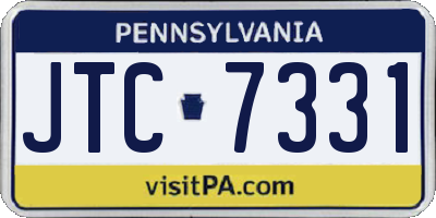 PA license plate JTC7331
