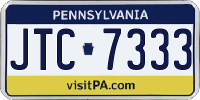 PA license plate JTC7333