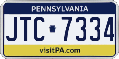 PA license plate JTC7334