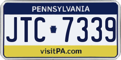 PA license plate JTC7339