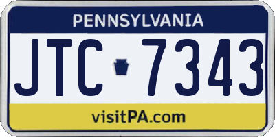 PA license plate JTC7343