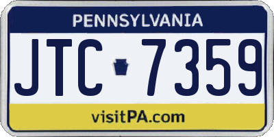 PA license plate JTC7359