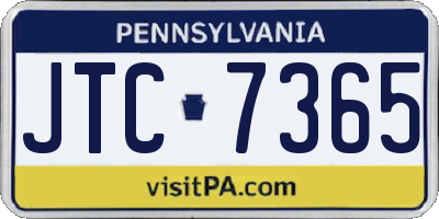PA license plate JTC7365