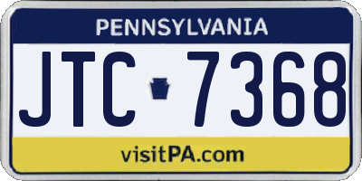 PA license plate JTC7368