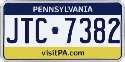 PA license plate JTC7382