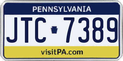 PA license plate JTC7389