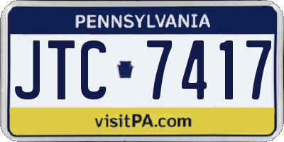 PA license plate JTC7417
