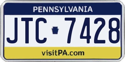 PA license plate JTC7428