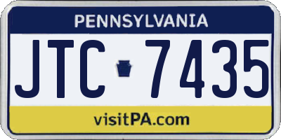 PA license plate JTC7435