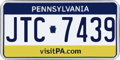 PA license plate JTC7439