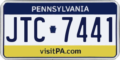 PA license plate JTC7441