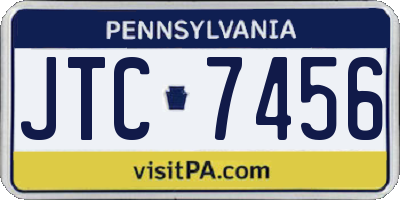 PA license plate JTC7456
