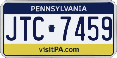 PA license plate JTC7459