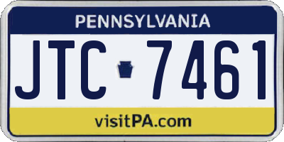 PA license plate JTC7461