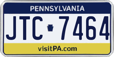 PA license plate JTC7464