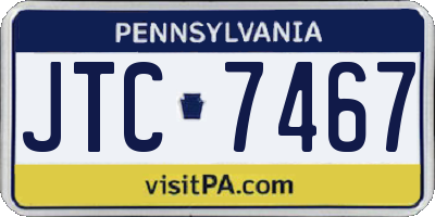 PA license plate JTC7467