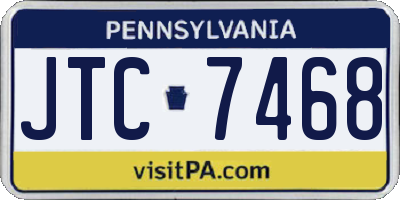 PA license plate JTC7468