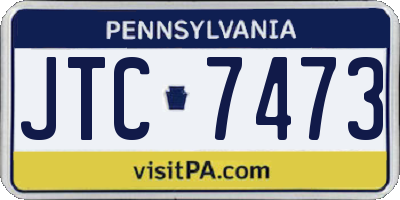 PA license plate JTC7473