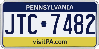 PA license plate JTC7482