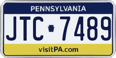 PA license plate JTC7489