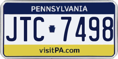 PA license plate JTC7498