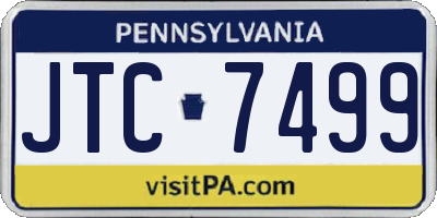 PA license plate JTC7499