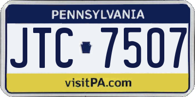 PA license plate JTC7507