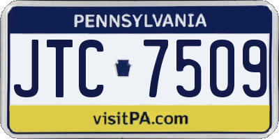 PA license plate JTC7509