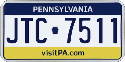 PA license plate JTC7511