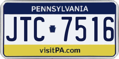 PA license plate JTC7516