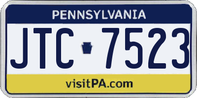 PA license plate JTC7523