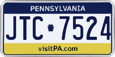 PA license plate JTC7524