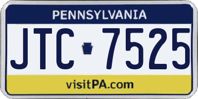 PA license plate JTC7525